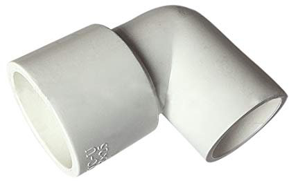 BOZONLI 90 Degrés Raccords de Réducteur Tuyau Universel, PVC Coudé Adaptateur Connecteur Blanc, Diamètre 50mm×32mm, 2 pcs