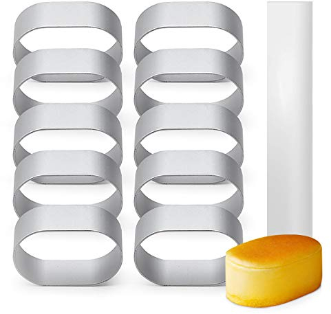 AIKEFOO 10 piezas de moldes para tartas de queso medio cocido para tartas de papel de tarta, moldes laterales de mousse para tartas y quesos, molde de chocolate para hornear