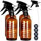 Youngever 4 Paquetes 500ML Botellas de Spray, Botella de Vidrio para Spray, Pulverizador Vidrio, Botellas de Vidrio con Medida (Amber)