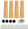 Drenky Set mit 4 Möbelfüßen, Holz, Bettfuß, 15 cm, Couchtisch, gerade, Füße, Möbel, Küche, Walnuss-Finish, mit Installationszubehör für Sessel, Nachttisch, Schrank, Schublade etc