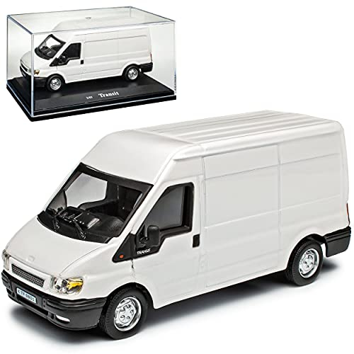 Cararama Ford Transit Transporter Kasten Weiss Hochdach 2000-2006 1/43 Modell Auto