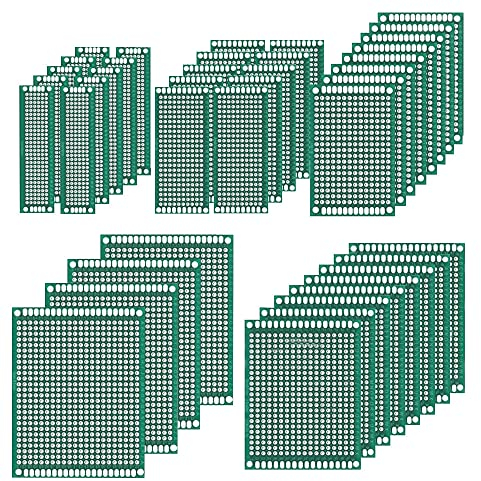MMOBIEL 40 STK. PCB-Lochraster Leiterplatten Doppelseitig Prototyp-Kit Universal-Set kompatibel mit Arduino Kits und mit elektronischen Projekten DIY.