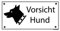 Aufkleber Warnung Vorsicht Hund Schild Folie schwarz/weiß | Größe wählbar Made in Germany, Größe: 7,5x15 cm
