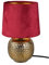 meineWunschleuchte Tischleuchte mit Keramikfuß Gold und Samtschirm Rot, Höhe 26cm