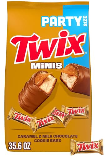 TWIX Caramel Minis Size Chocolate Cookie Bar Candy Bag, 35.6 oz, 95 pieces
