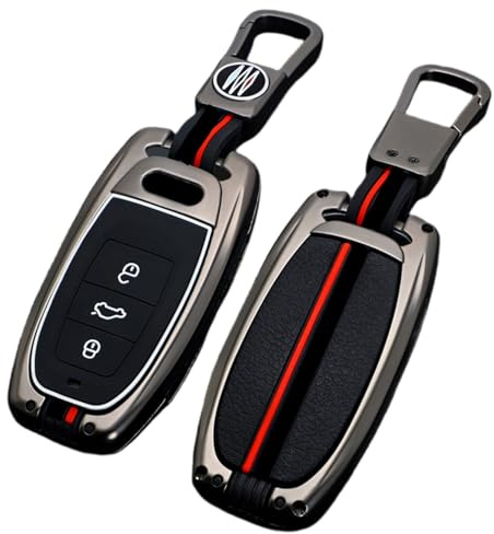 Happyit Autoschlüssel-Abdeckung aus Zinklegierung für Audi A3 A4 A5 A6 A7 S4 S5 S6 S7 S8 Q5 3-Tasten-Fernbedienungszubehör Halter Schale Haut (Matte Farbe)