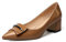 Elashe Damen Pumps 2'' Blockabsatz Hochzeit Schuhe Braun EU40