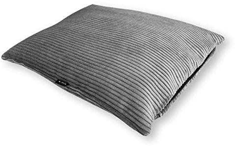 4L Textil ZOE Hundekissen flauschig Cord Hundebett Grosse Hunde mit Bezug und Reißverschluss kuscheliges Hundekissen waschbar (100x80 cm, Graphit(Stripes))