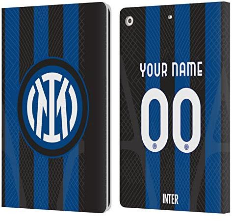 Head Case Designs Licenza Ufficiale Personalizzata Personale Inter Milan Home Kit Stemma 2022/23 Custodia Portafoglio in Pelle Compatibile con Apple iPad 10.2 2019/2020/2021
