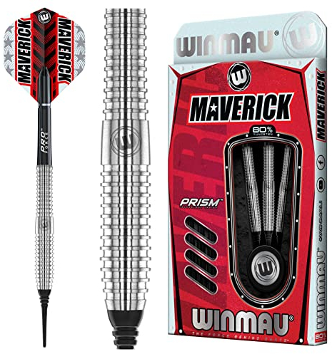 WINMAU Maverick 20 Gramm Profi Softip Wolfram Dartpfeile mit Flüge und Stiele (Wellen)