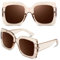 GQUEEN Übergroße Sonnenbrille Damen Retro Vintage Quadratische UV400