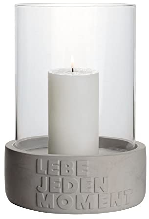 Beton Windlicht Lebe jeden Moment