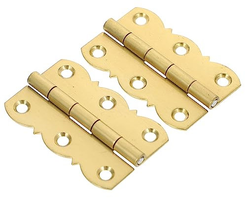 Mikinona 2pcs Piano Music Stand Hinge Brass Hinges for Musical Instrument Cabinet Golden Multi-Function Support Fixing for Piano Stool