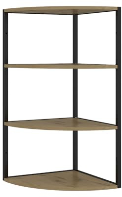 Vicco Wandregal Fyrk, Bücherregal, Eiche/Schwarz, 30 x 60 cm 3 Ebenen