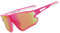 DUCO Polarisierte Sonnenbrille Baseball Sonnenbrille Leichte TR90 Rahmen UV400 Sport Radfahren Schatten für Männer Frauen DC0023 (Rosa Rahmen Weiß Temple Bunte Linse)