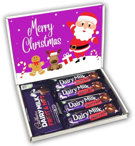 Dairy Milk Fruit and Nut Chocolate Bars Gift Box Hamper Christmas (PURPLE SANTA)