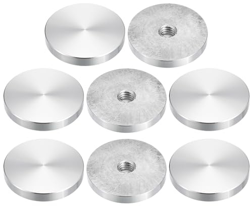 sourcing map 8 Stück M10 Gewinde 50mm Durchmesser Runde Form für Glastisch | Aluminium Scheibe Hardware, Kreis Scheibe Glas Top Adapter, Aluminium
