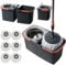 *NEW* SWISSPACK Revolving Spin Mop and Bucket With .4. Extra Pads Perfect For Easy Cleaning. Clean and Dirty Water Separtered For Perfect Finish (ORANGE-GREY)