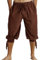 Runcati Kurze Hosen Herren Pluderhose mit Schnürung Wikinger Sommerhose Pirat Mittelalter Kostüm Freizeit Strand Shorts, Braun, XL
