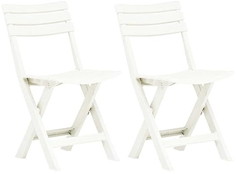 ULUYYUC Klappbare Gartenstühle, Angelstuhl Outdoor Sessel Relaxliege Loungesessel Geeignet für Schwimmbad Innenhof Speisesaal Strand 2 STK. Kunststoff Weiß