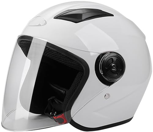 Open Face Motorradhelm Mit Visier, Half-Face-Scooter-Cruiser-Helm, DOT/ECE-Geprüft Jethelme Halbschalenhelm Für Damen Herren Vintage-Straßenfahrradhelm Für Moped, Bobber, Cafe Racer 2,58-62CM