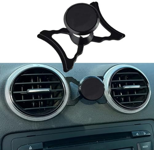 MICMXMO Magnetic Car Holder for Audi A3 8P / S3 8P (2004-2013), Car Mobile Phone Holder for Air Vents, 360 Degree Rotatable Magnetic Mobile Phone Holder Compatible with Smartphone