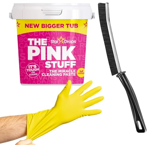 Oven Cleaner, Cleaning Products, Miracle Cleaning Paste 850g Bundled with a Crevice Cleaning Brush and Extra Wear Rubber Gloves, Perfect for Bathroom, Kitchen and Oven.