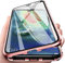 Cover per HONOR 200 Pro Magnetica Adsorbimento Custodia Metallo Ultra Sottile 360 Gradi Full Body Anteriore e Posteriore ​Trasparente Vetro Temperato Protezione Cover - Rosa