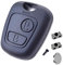 ANGOFIZ Coque Clé Télécommande sans Lame Compatible avec Peugeot 107 207 307 406 407 807 Citroen C1 C2 C3 C4 C5 Toyota Aygo + 2 Boutons Poussoir Switch + Pile