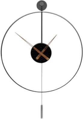 Felenny Große Moderne Wanduhr Dekorative Runde Wanduhr mit Pendel Leise Wanduhr Vintage Wanduhren für Schlafzimmer Eingangsbereich Büro Wohnzimmer, 50 cm, Batteriebetrieben