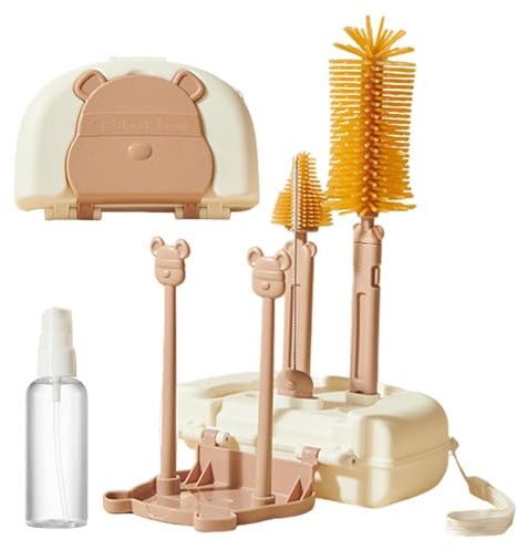 Breast Pump Cleaning Brush, Travel Milk Bottle Brush - Travel Bottle Cleaning Kit Travel Bottle Cleaning Kit | Bottle Brush for Travel Breast Pump, Milk Bottle Collector