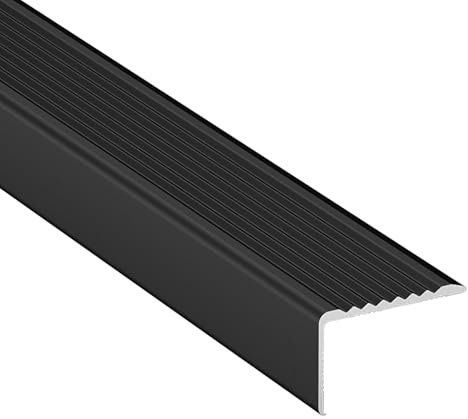 Aluminium Nez de Marche Antidérapant 10 pièces,Profilé d'escalier en Noir en forme de L pour Profilé d'angle Escalier Exterieur Intérieur,Baguette Angle Profilé de Protection 90 x 3 x 2 cm