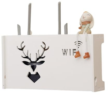 Onxyrbyte WiFi Router Storage Boxes,Wifi Cabinet To Hide Router And Modem,Router Storage Wall Shelf Wifi,Wall Storage Box Router Shelf,For Storage Of Wires,Routers,TV Set-Top Boxes,Remote Control