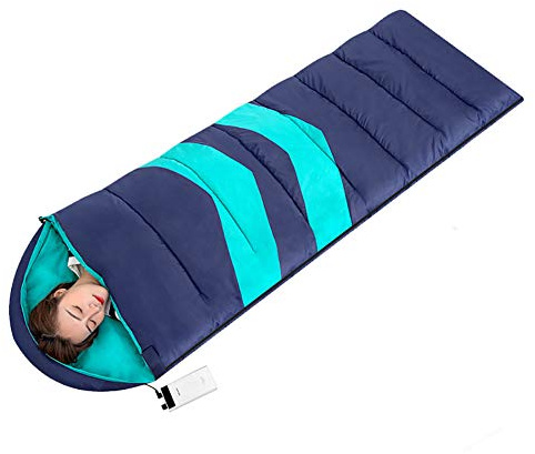 KJZQXYX Sleeping Bags for Adults,Outdoor USB Waterproof Heating Sleeping Bag Adult Travel Sleeping Bag Warm And Windproof Sleeping Bag