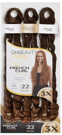 CHERISH SYNTHETIC CURLY BOUNCY HAIR EXTENSION BRAID - 3 x SPIRAL FRENCH CURL 22 (COLOR T1B/3033)