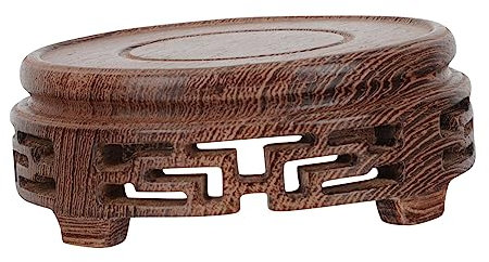 Ciieeo Chicken Wenge Wooden Tea Stand Round Teaware Display Base 4 Inch Compact Teapot Holder for Home Decor