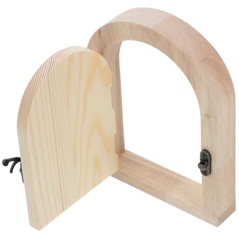 Wooden Decorative Light Switch Cover for Baby Proofing and Wall Mounting | Door Shape, Khaki Finish, No Drilling Installation, Versatile Protective Use for Nursery and Home Decor