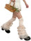 Women Y2k Ruffle Lace Leg Warmers Boot Cuffs Covers Elastic Socks Harajuku Aesthetic Streetwear (B-a-Light Beige, One Size)
