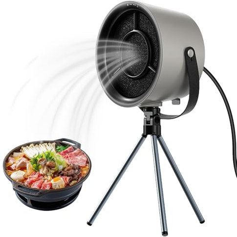 Mini Hotte Aspirante, Hotte Aspirante Portable, Hotte Portable de Cuisine, Avec Ventilateur D'extraction à 3 Vitesses, Hotte de Bureau pour Maison,Cuisine,Camping,Barbecue,Marmite (Gray)