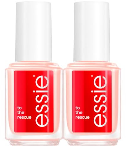Essie Nagellack zur Stärkung der Nägel zum Reparieren von Schäden, UV-Gel, vegane Formel, glänzendes Finish, Farbe Nude, 2 x 13,5 ml
