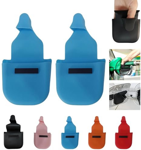 2 x Reusable Fuel Pump Gloves, Black Reusable Silicone Fuel Gloves with Magnetic Holder, Silicone for Pumping Gas, Comfortable Fuel Gloves