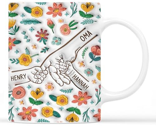 Geschenke Mall Tasse Personalisiert - Oma Und Enkel - Mutter personalisiert geschenk, mama oma tasse, geschenk mama oma, tasse personalisiert omi (Modell #2)