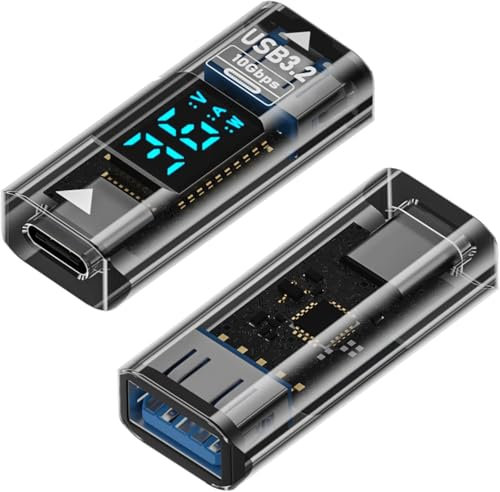 LUIRSAY USB C auf USB Adapter 10 Gbps 12V/3A LED Display Typ A Adapter für Computer/Laptops/U-Scheibe/Festplatte/Smartphone