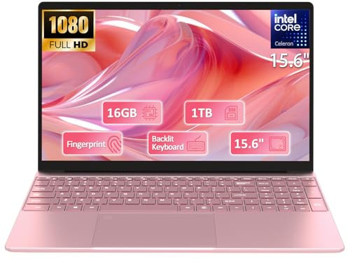 Molegar 15.6 Student Laptop with Backlit Keyboard|16GB RAM 1TB SSD Laptop Computer|1920×1080 FHD Eye Protection Display|Fingerprint|38Wh Large Capacity Battery|180°Open Angle|WiFi|Webcam|BT 4.2|HDMI