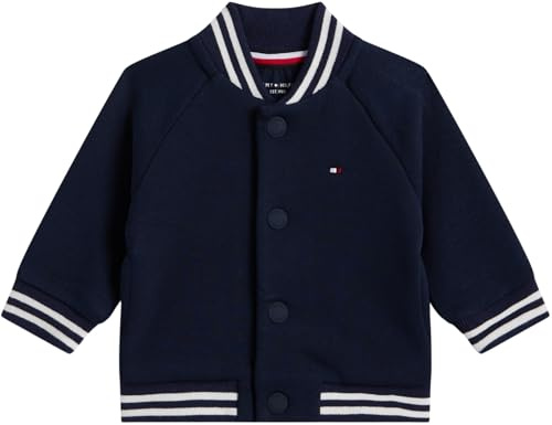 Tommy Hilfiger Neonati Bomber Monotype con Chiusura a Bottoni, Blu (Dark Night Navy), 68