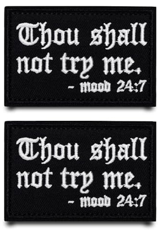 2 Stück Thou Shall Not Trp Me Abzeichen Patch Hook & Loop Nylon Flagge Patch Taktische Militär Aufnäher Applikation Lustig Ausdrücke Kostüm Zubehör für Weste Jacke Kleidung Hut Rucksäcke Jeans