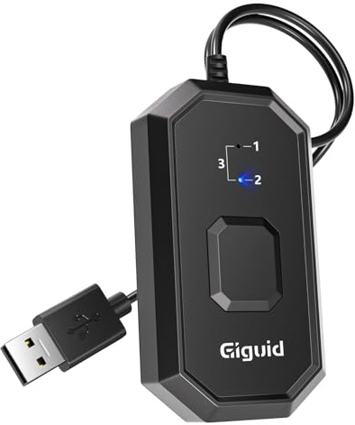 KM Sharer - Conmutador inalámbrico para 4 dispositivos de teclado y ratón | Control KVM USB para PC con Windows, tableta, smartphone | Ahorro de espacio para el escritorio