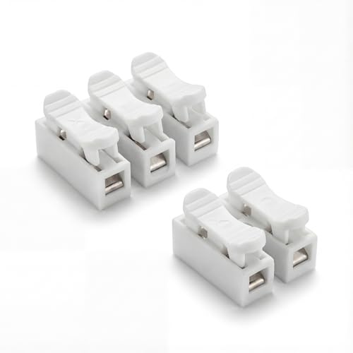 120Pcs Push Fit Electrical Connectors, Wire Terminal Clamps | 120Pcs Push-Fit Electrical Wire Connectors, Quick Terminal Block Clamps for Solid/Stranded Cables, White