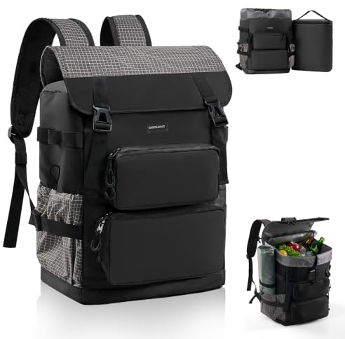 Odoland Sac à Dos Isotherme 2 en 1 – Sac Glaciere Isotherme 9L Séparable + Sac à Dos 26L, Maintient 10 Heures au Frais, Étanche & Antifuite, Léger pour Pique Nique, Camping, Plage