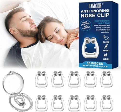 10 Pcs Schnarchen Stopper, Anti Schnarch Nasenclip, Nasenklammer gegen Schnarchen, Wiederverwendbare Nasendilatator für Besseres Atmen und Besser Schlafen, Für Damen Herren